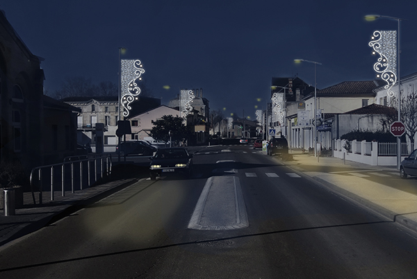 Simulation décors de rue pour noël